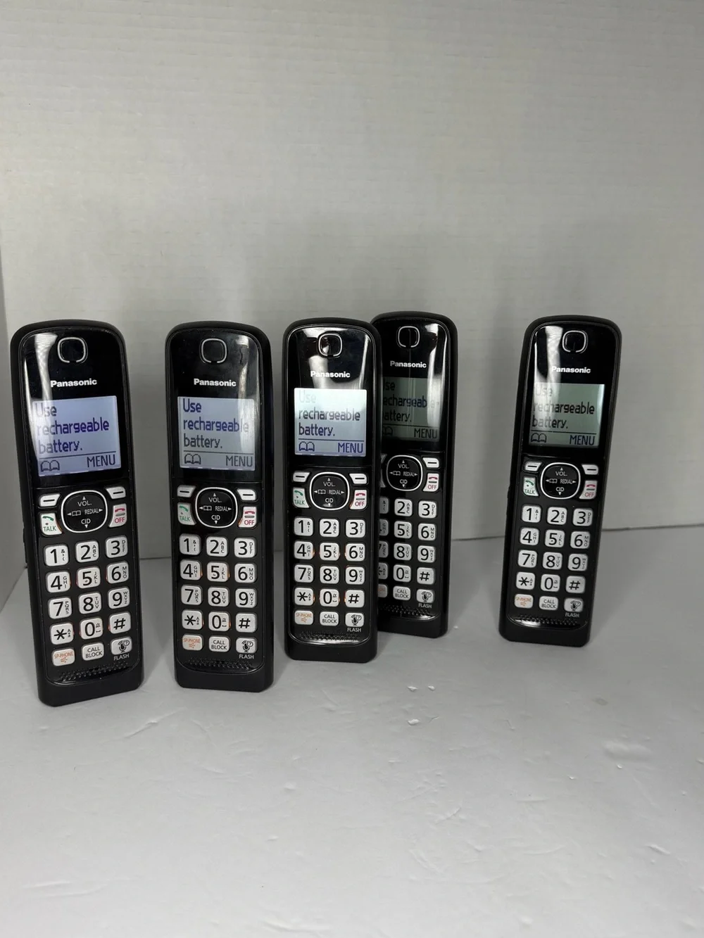 Panasonic Black Cordless Handsets with Orange Backlit Keypads
